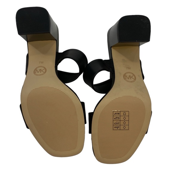 MICHAEL KORS SIZE 7 BLACK GLENDA LEATHER SLIDE SANDAL NWOT $125 - Picture 6 of 6